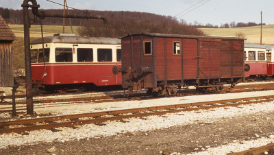 Pufferwagen WN 107 vor TA 103 am 20. April 1973 in Neresheim