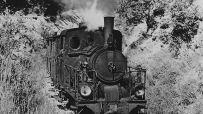 Lok WN 11 im Einschnitt am Albaufstieg kurz vor dem Bahnhof Höllhau, ca. 1961