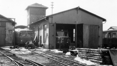 1971 am Lokschuppen in Neresheim, v.l.n.r. T 32, T 37 und T30