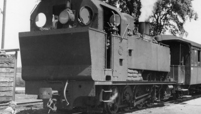 Lok WN 5 abfahrbereit in Dillingen, 1947