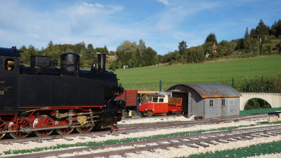 Das originellste Fahrzeug der Härtsfeldbahn: die Draisine