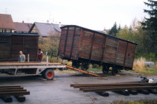 Abtransport des Gw 153 aus Laichingen, 9. November 1985