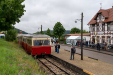 Der erste Zug des Tages wird in Neresheim bereitgestellt