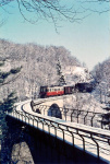 T 31 mit Güterzug auf dem Viadukt, Winter 1967